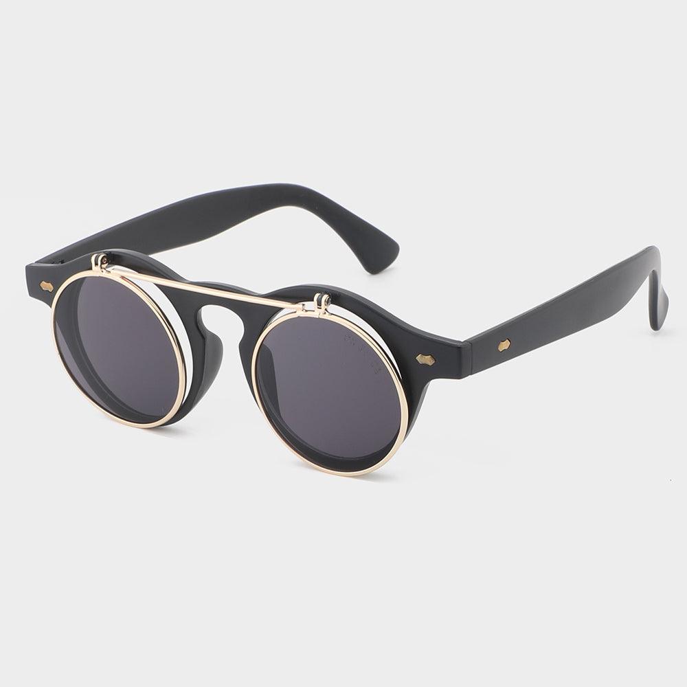 Dual Lens UV400 Flip Up Sunglasses Classic Frame Style