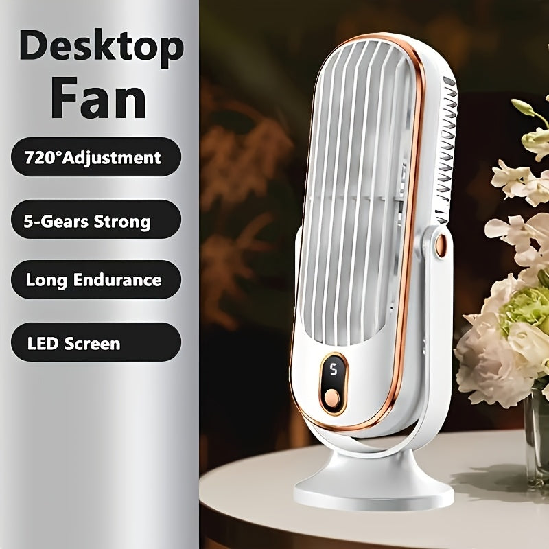 Portable 5-Speed USB Cooling Fan with Dual Motor Design