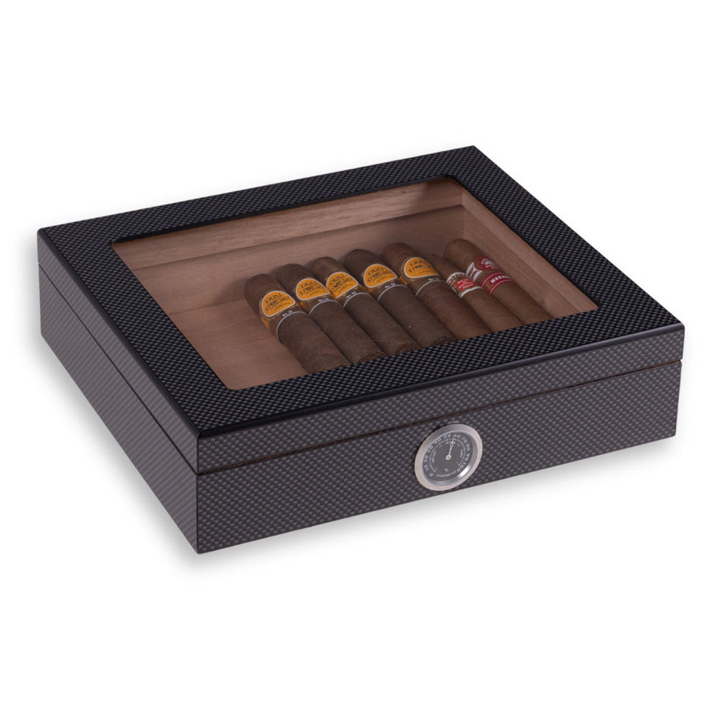 Cigar Humidor Storage Box with Hygrometer Display Lid