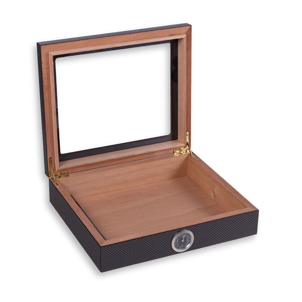 Cigar Humidor Storage Box with Hygrometer Display Lid
