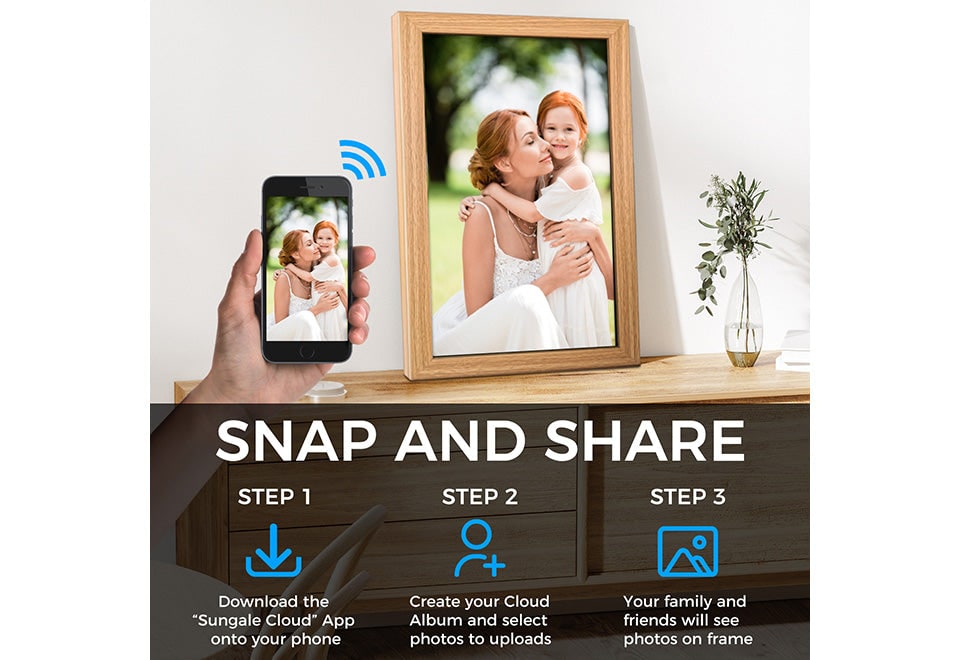 21.5" Large Smart Digital Picture Frame with Cloud Storage and Auto-Rotate 11 X 14 - Image 3