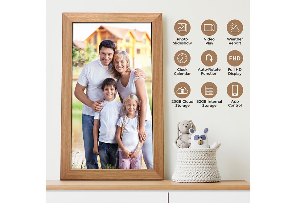 21.5" Large Smart Digital Picture Frame with Cloud Storage and Auto-Rotate 11 X 14 - Image 6