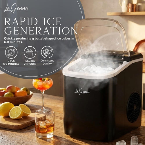 Portable Ice Maker Machine with Self-Cleaning Dual Ice Sizes