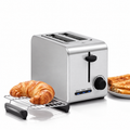 Toaster 2 Slice Brushed Metal Warming Rack Panini