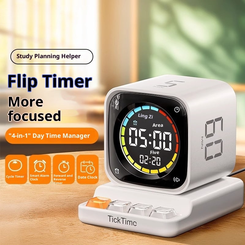 30 Minute Clock Timer with 15 and Cube Digital Countdown Rechargeable with Charging Dock - Image 2