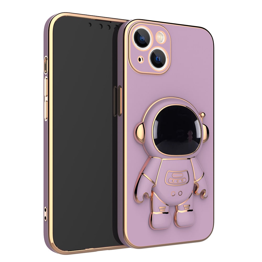 3D Astronaut Iphone Case with Strap and Wallet Pocket Anti-Drop Electroplated Kickstand - Image 3