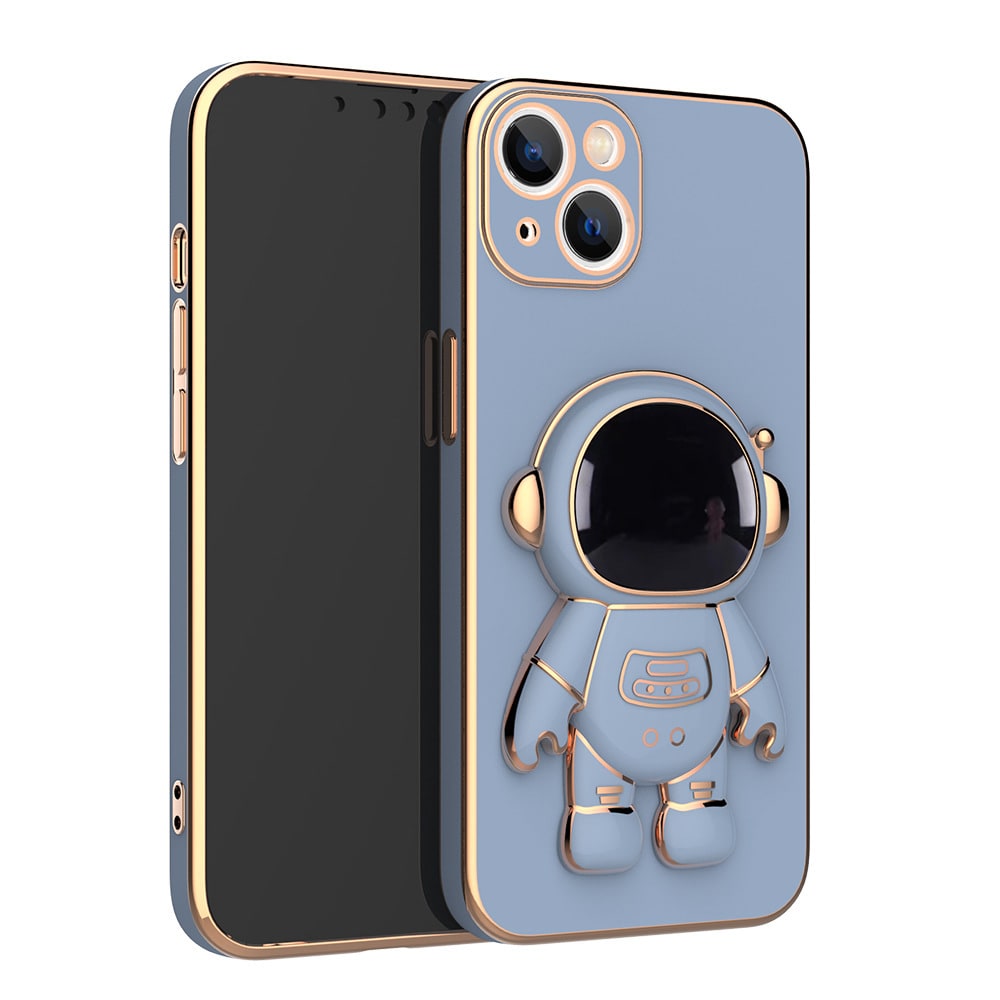 3D Astronaut Iphone Case with Strap and Wallet Pocket Anti-Drop Electroplated Kickstand - Image 4