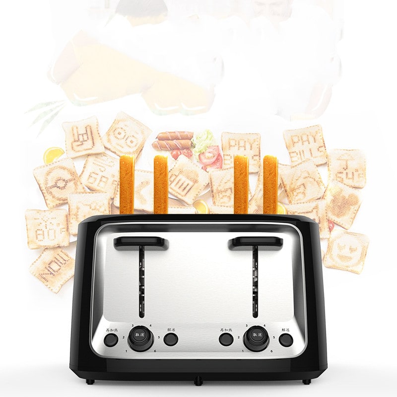 4 Slice Toaster Oven with Stainless Steel Top Dual Controls and Removable Cover - Image 3