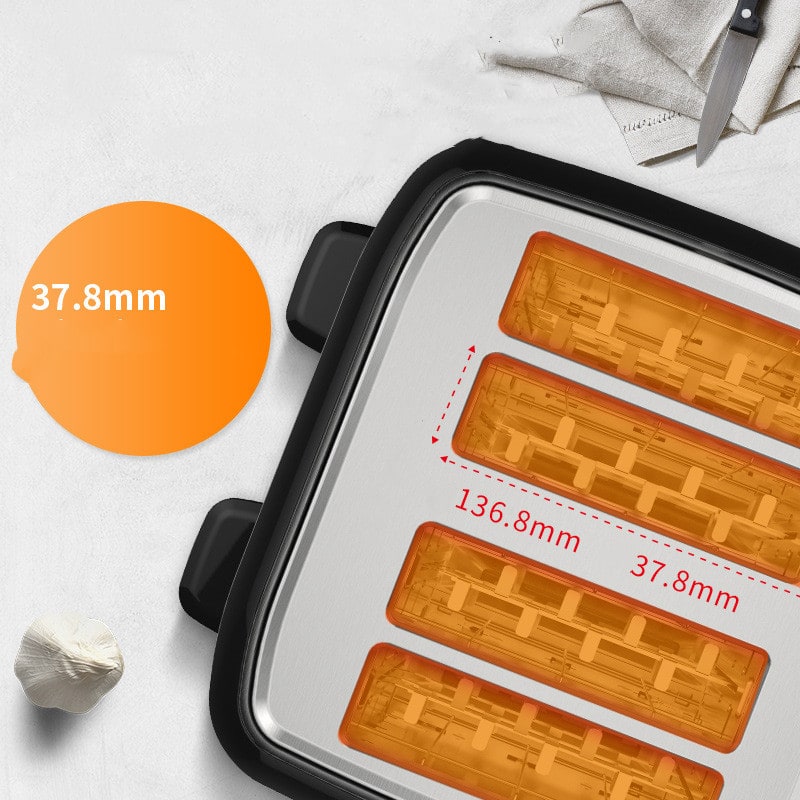 4 Slice Toaster Oven with Stainless Steel Top Dual Controls and Removable Cover - Image 5
