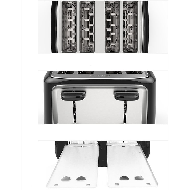 4 Slice Toaster Oven with Stainless Steel Top Dual Controls and Removable Cover - Image 8