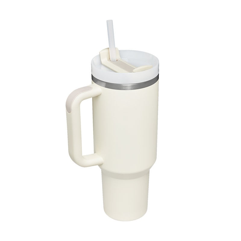 40 Oz Insulated Stainless Steel Tumbler with Handle Lid and Straw Vacuum Coffee Cup - Image 10