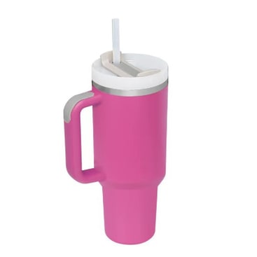 40 Oz Insulated Stainless Steel Tumbler with Handle Lid and Straw Vacuum Coffee Cup - Image 2
