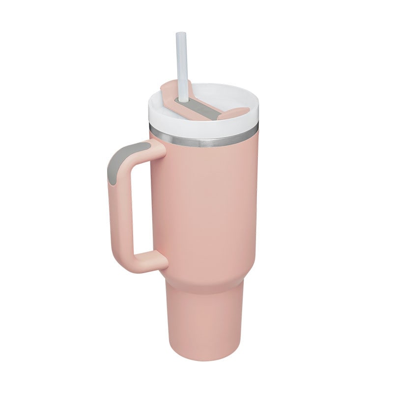 40 Oz Insulated Stainless Steel Tumbler with Handle Lid and Straw Vacuum Coffee Cup - Image 4