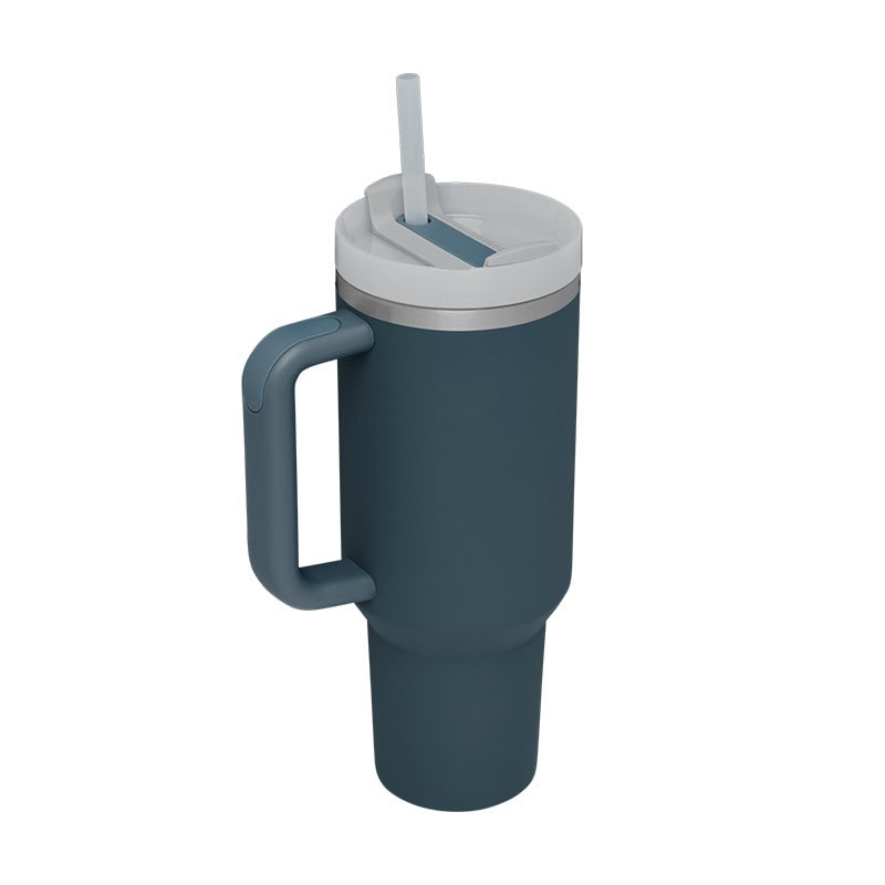 40 Oz Insulated Stainless Steel Tumbler with Handle Lid and Straw Vacuum Coffee Cup - Image 6