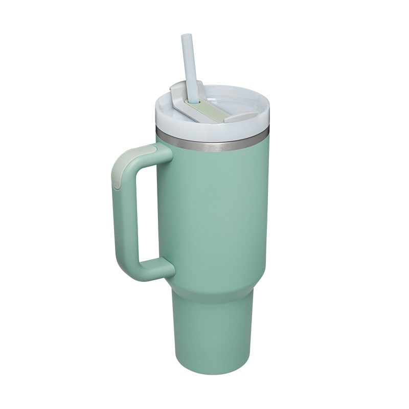 40 Oz Insulated Stainless Steel Tumbler with Handle Lid and Straw Vacuum Coffee Cup - Image 8