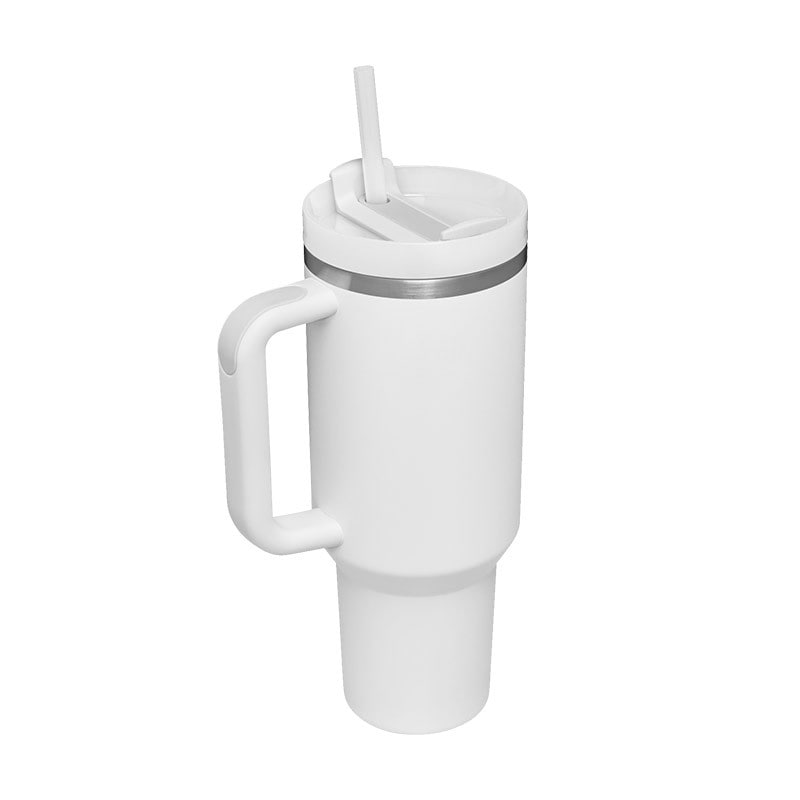 40 Oz Insulated Stainless Steel Tumbler with Handle Lid and Straw Vacuum Coffee Cup - Image 9