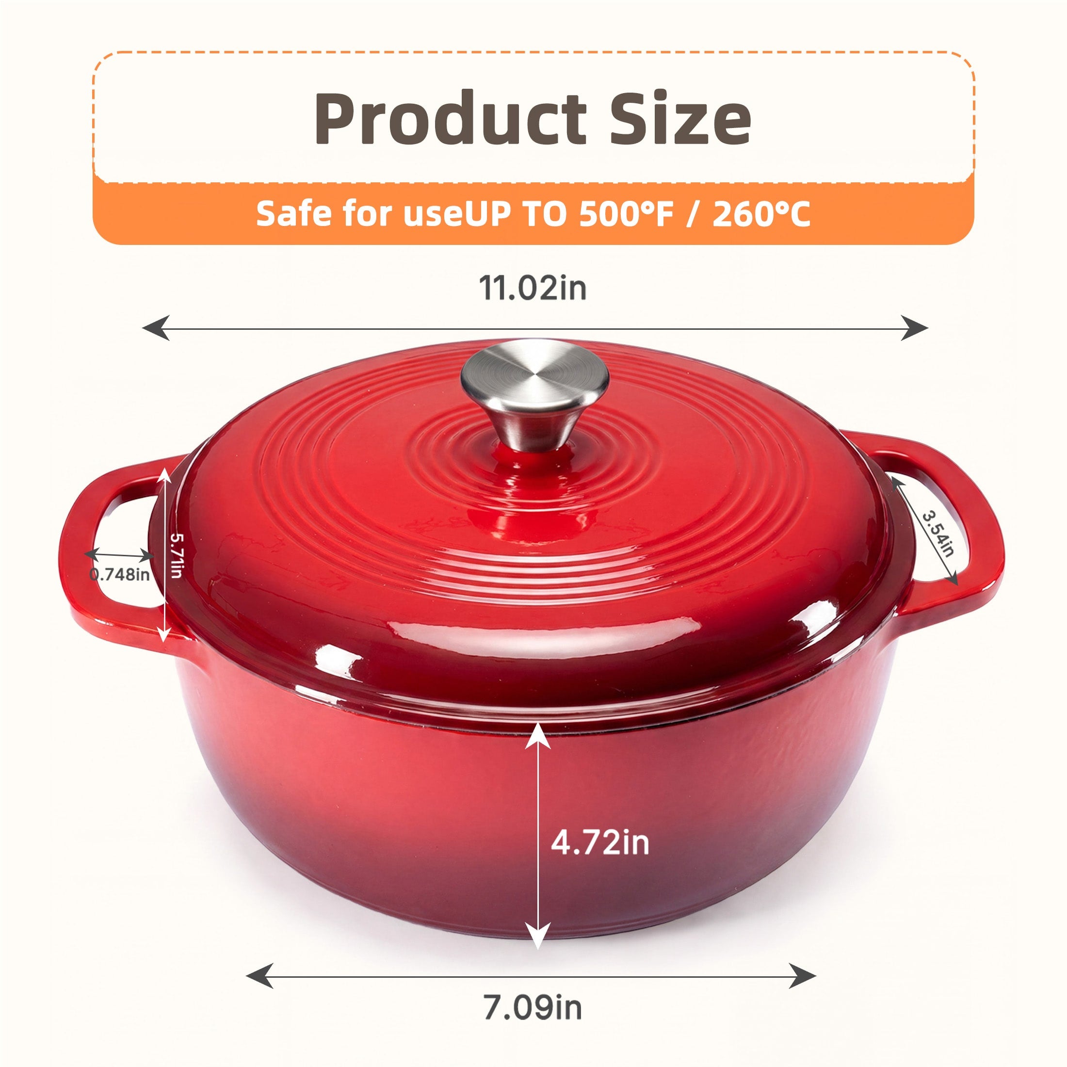 6-Quart Enameled Cast Iron Dutch Oven Pot with Lid for Braising and Bread Baking - Image 12