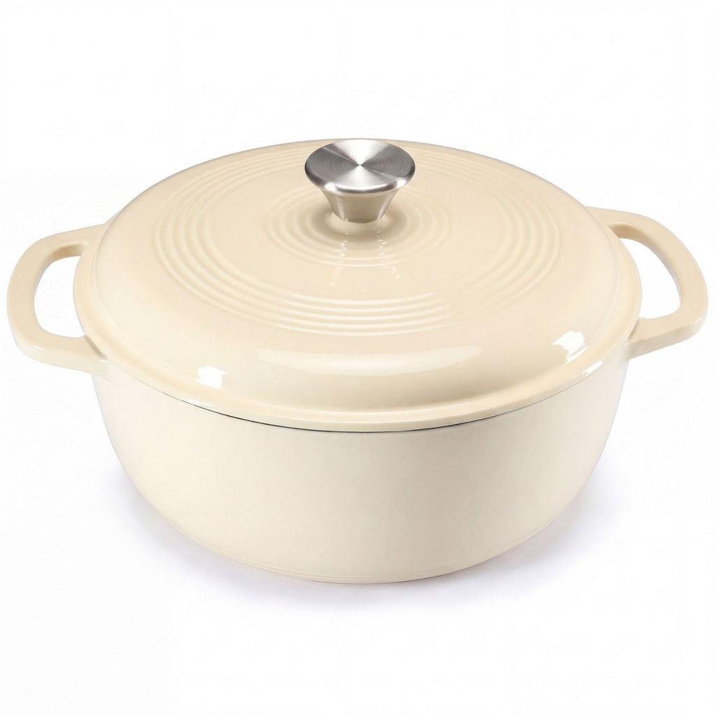 6-Quart Enameled Cast Iron Dutch Oven Pot with Lid for Braising and Bread Baking - Image 5