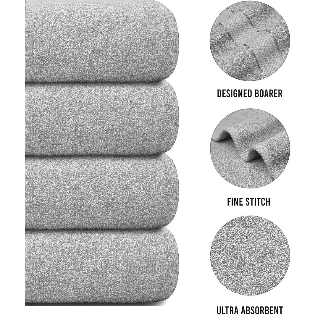 4-teiliges übergroßes Badetuch-Set 75 × 150 cm saugfähig