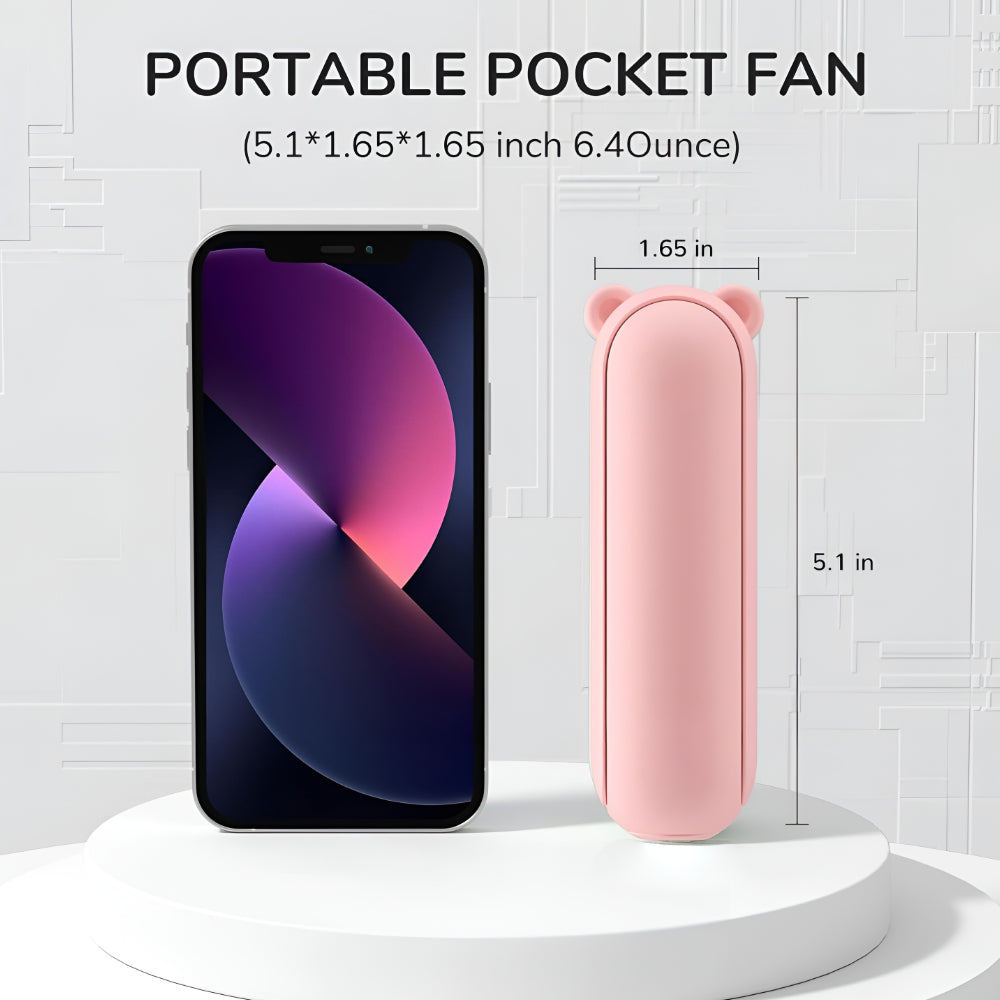 Portable Pocket Fan USB Rechargeable Cooling Device