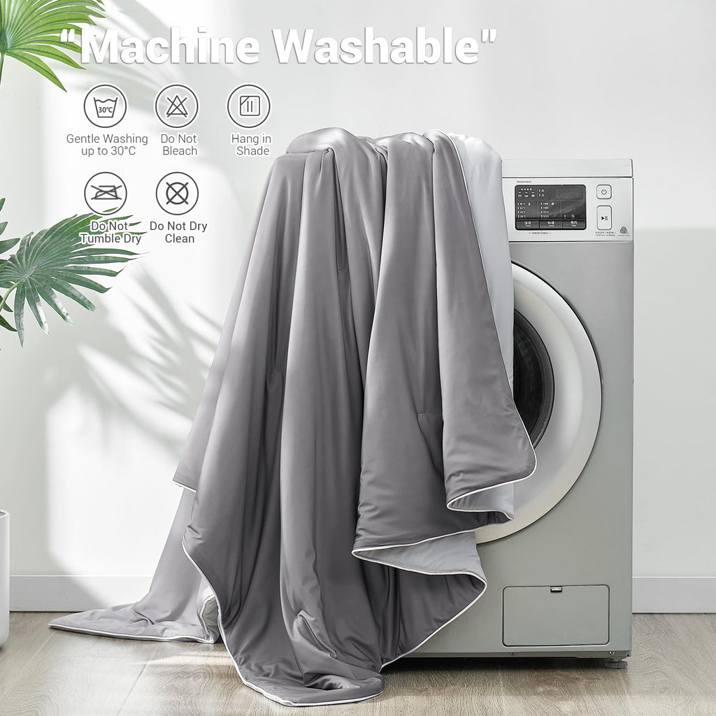 Cooling Comforter Breathable Soft Gradient Gray Design