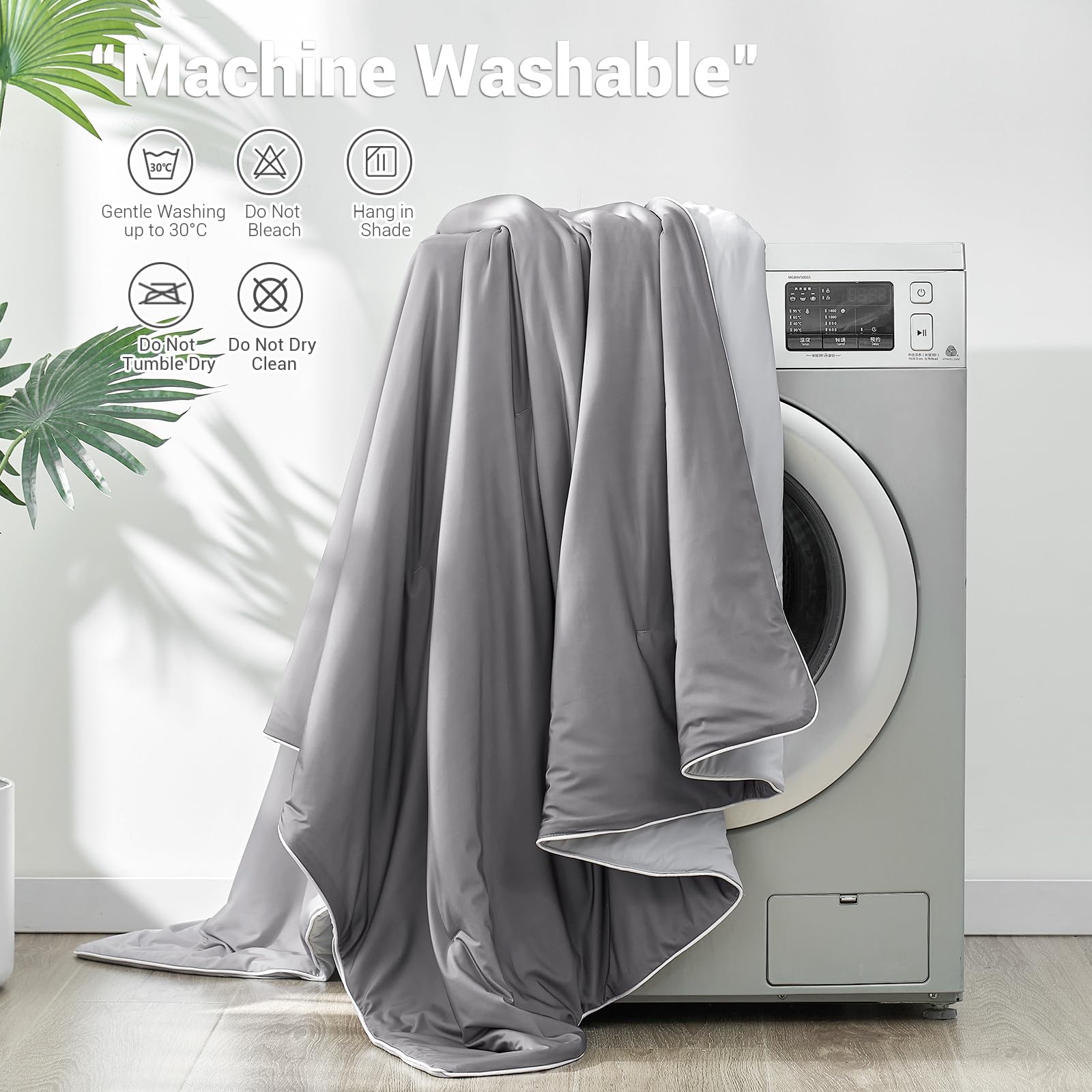 Cooling Comforter Breathable Soft Gradient Gray Design