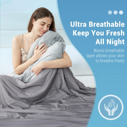 Cooling Comforter Breathable Soft Gradient Gray Design