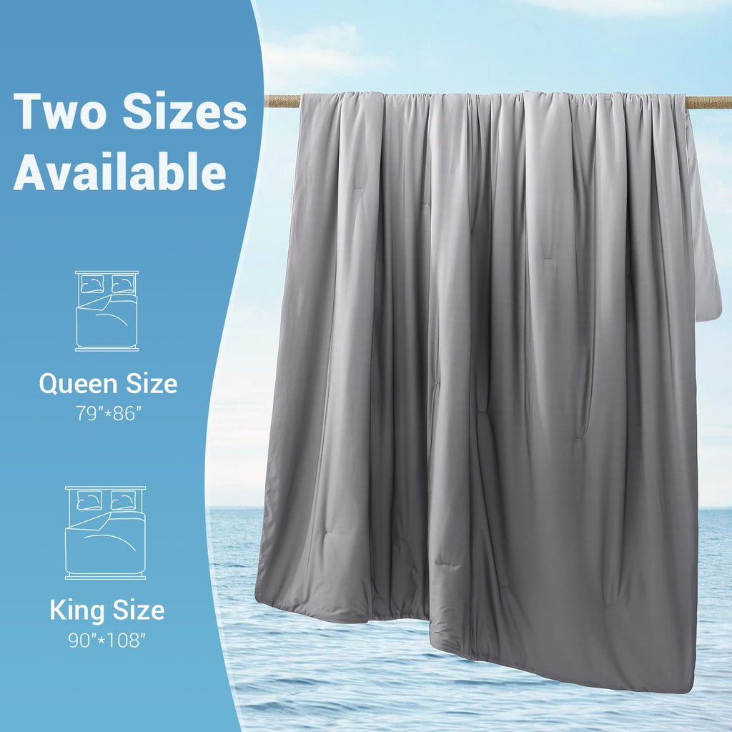 Cooling Comforter Breathable Soft Gradient Gray Design