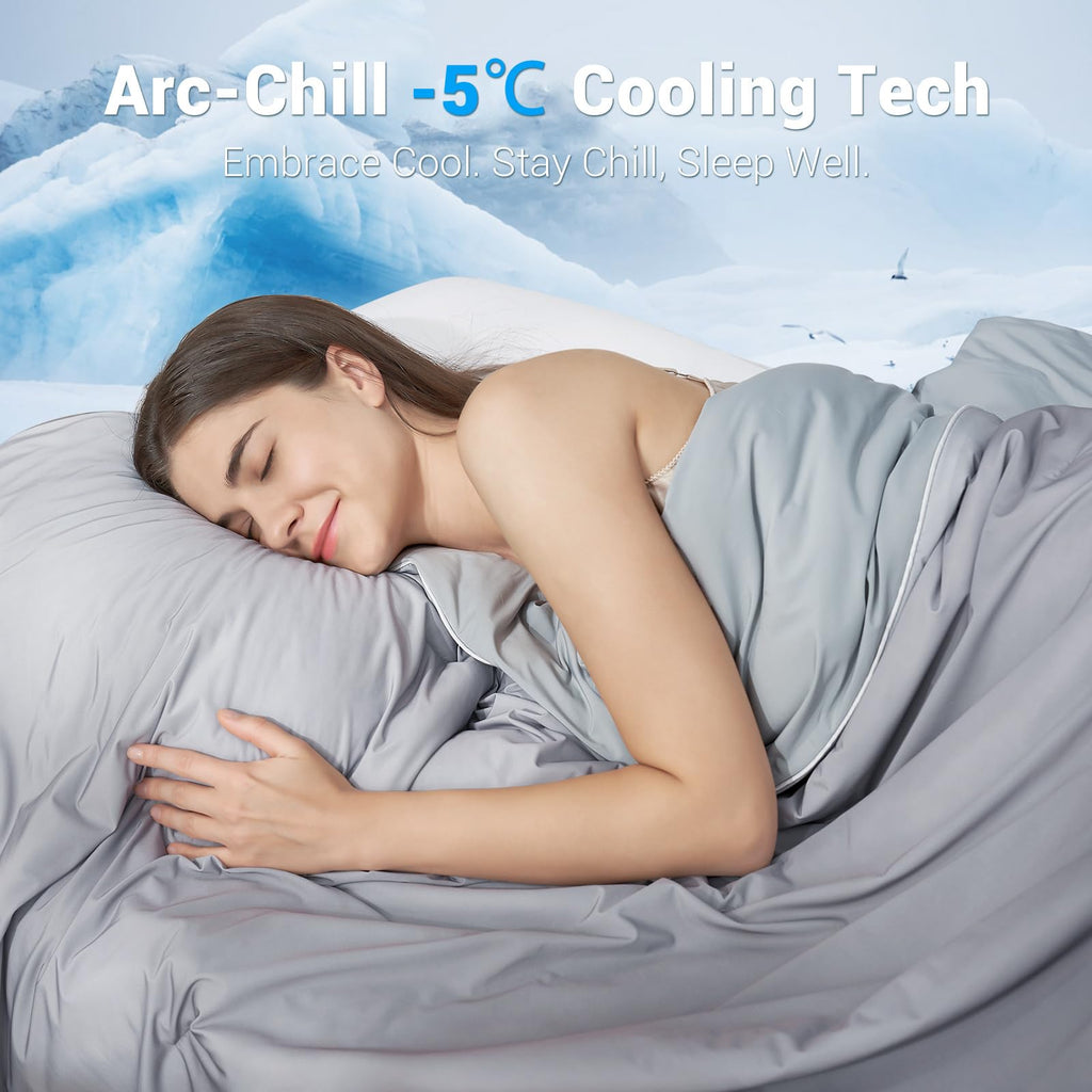 Cooling Comforter Breathable Soft Gradient Gray Design