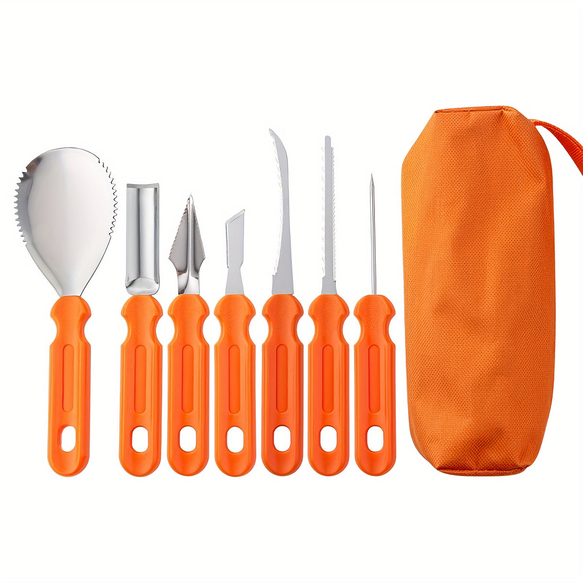 Pumpkin Carving Tools and Kit with Stainless Steel Knife 7-Piece Supplies Set with Canvas Bag