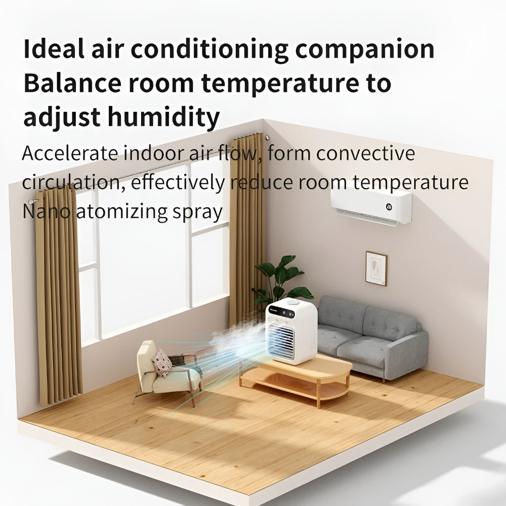 Portable Desktop Cooling Fan With Humidifier