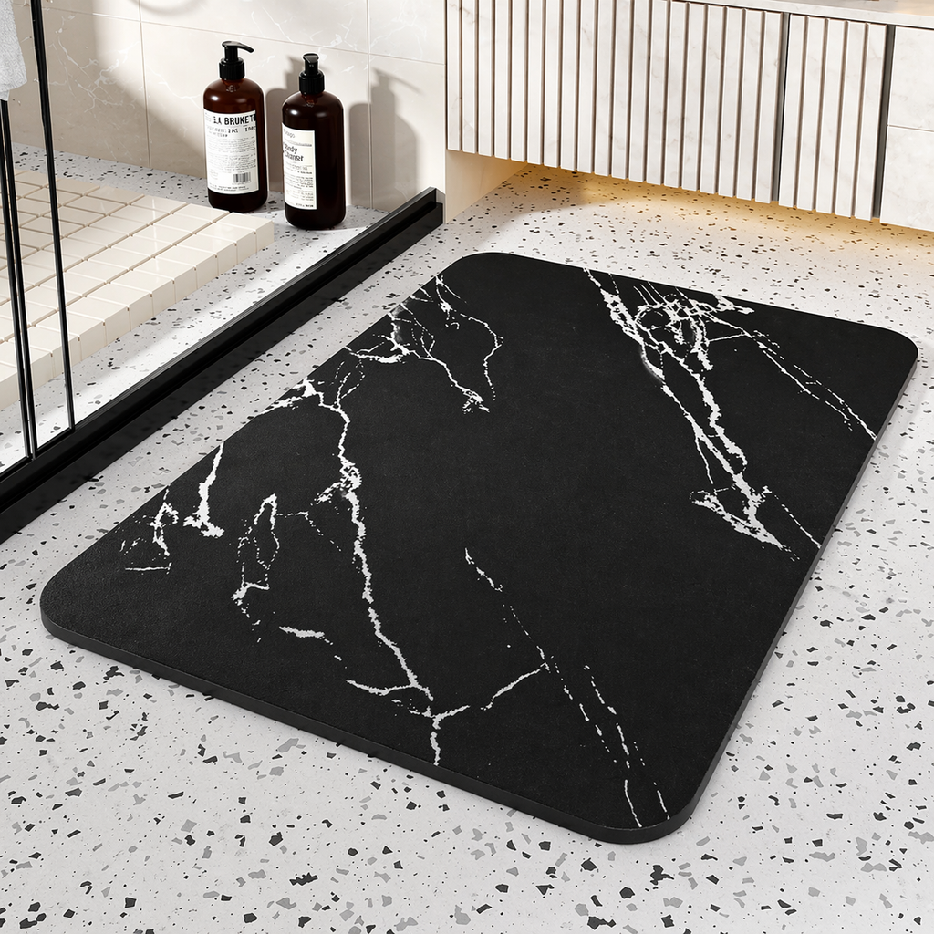 Schnell trocknende Badezimmer-Bodenmatte mit rutschfester Unterseite