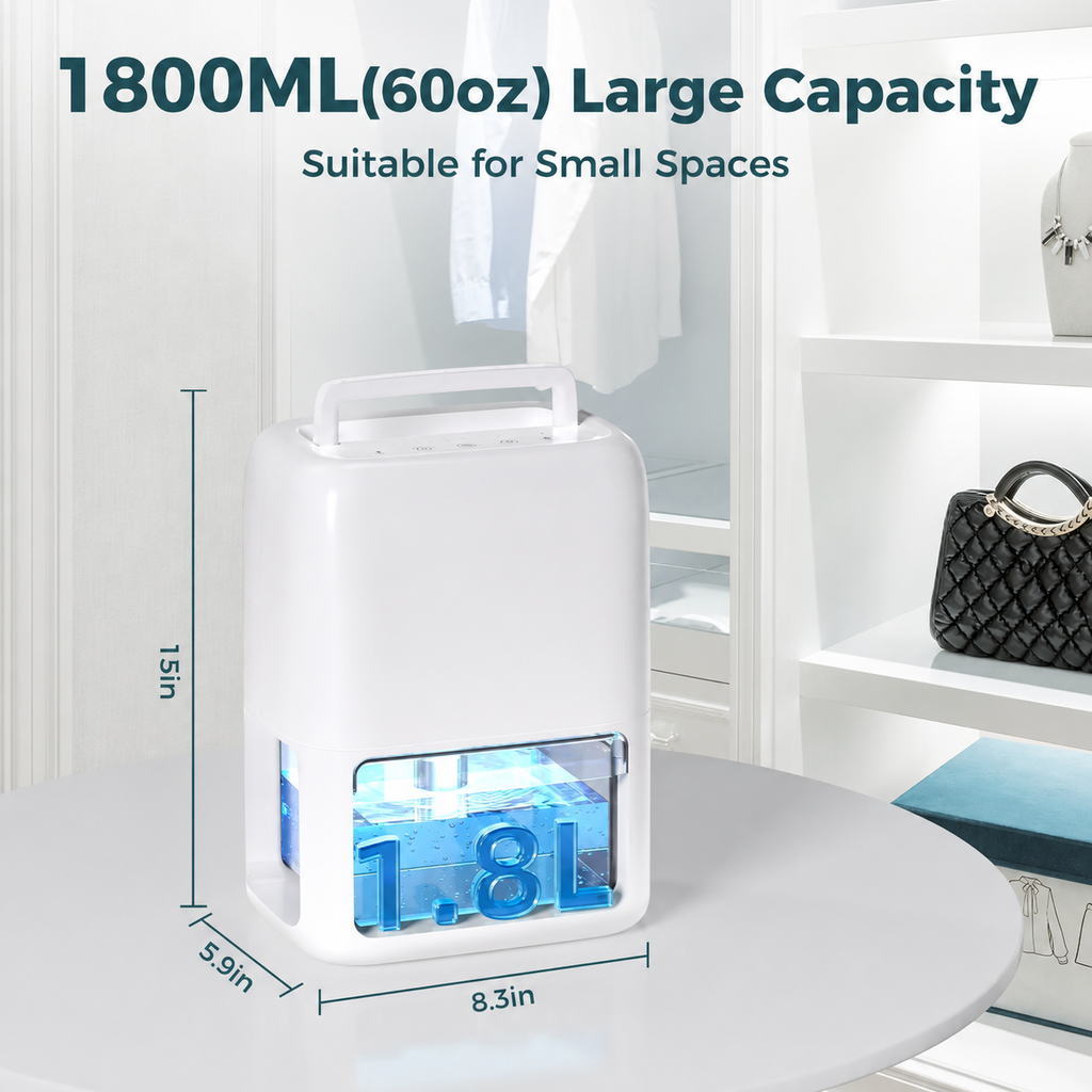 Compact Portable Dehumidifier with Quiet Operation