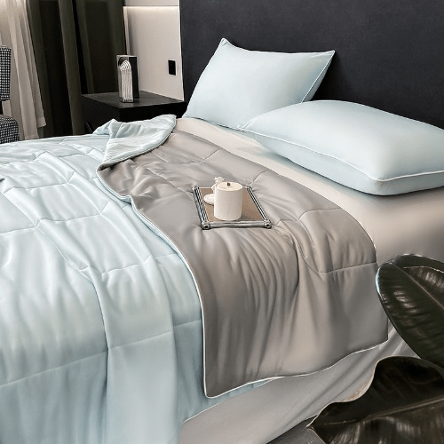 Reversible Dual Tone Cooling Comforter Quilted Blanket