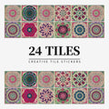 European Style Tile Effect Wall Stickers Set of 24