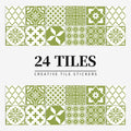 European Style Tile Effect Wall Stickers Set of 24