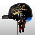 Retro-Motorradhelm mit halber Schale und Sonnenblende