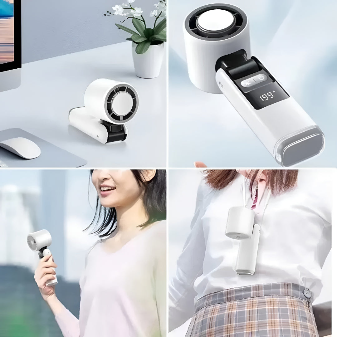 Portable Handheld Cooling Fan With Digital Display