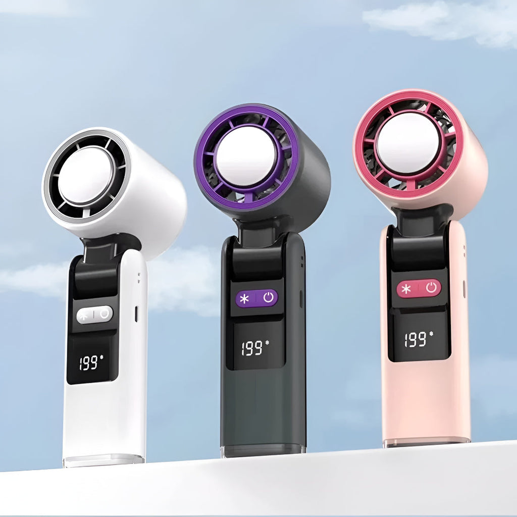 Portable Handheld Cooling Fan With Digital Display
