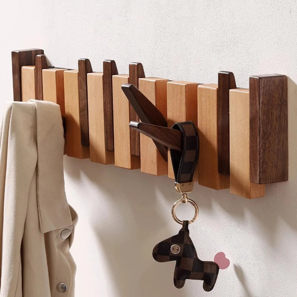 Piano Style Wall Mounted Folding Hook Storage Rack