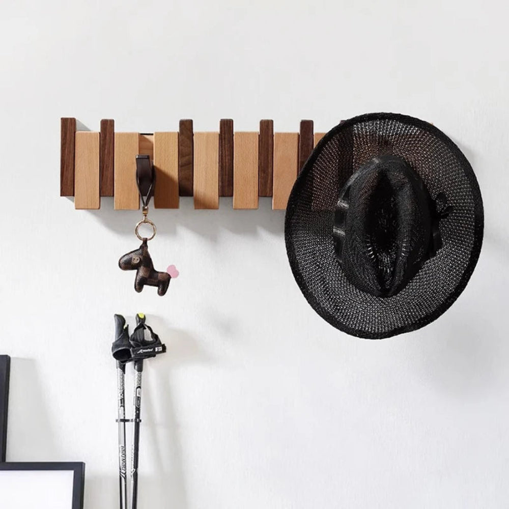 Piano Style Wall Mounted Folding Hook Storage Rack