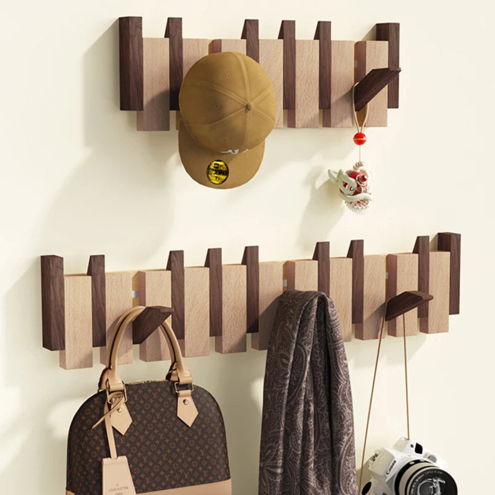 Piano Style Wall Mounted Folding Hook Storage Rack