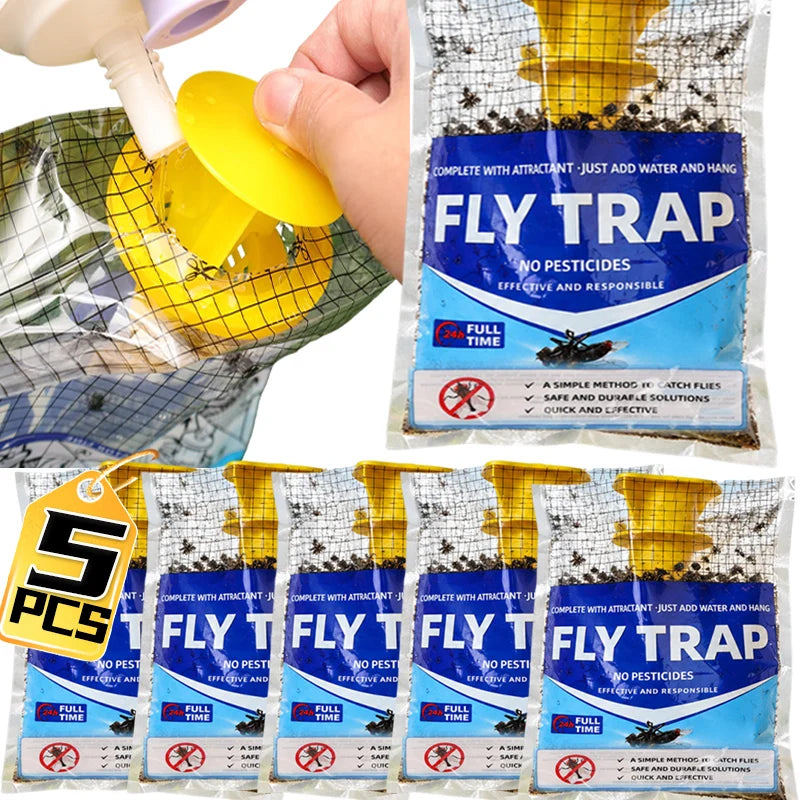Disposable Hanging Fly Trap Bag with Water Soluble Bait