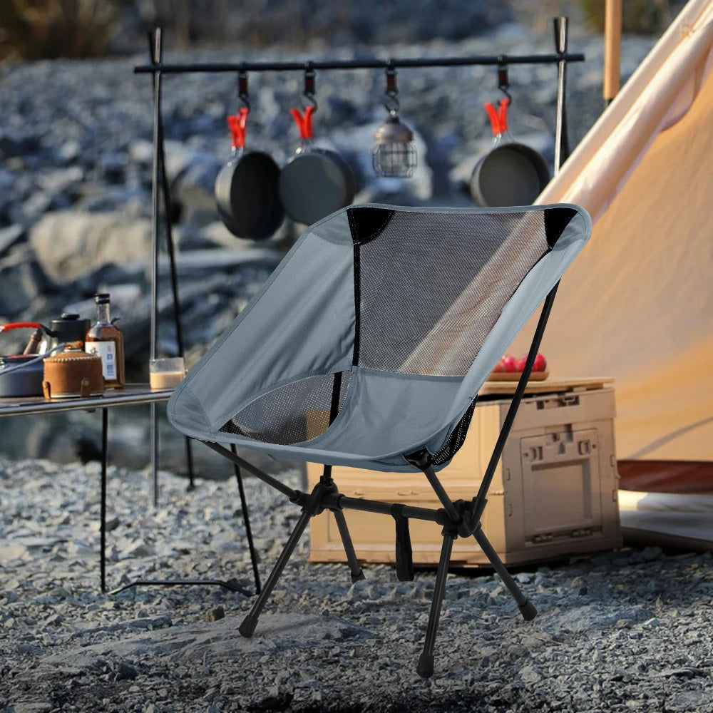Foldable Outdoor Chair with High Back and Carry Bag