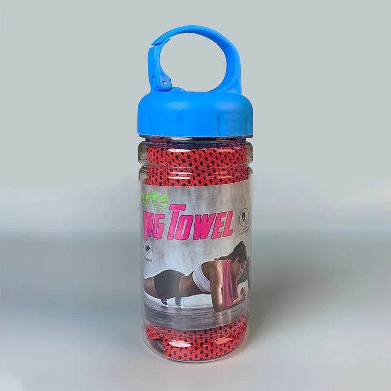 Portable Quick Dry Cooling Towel with Storage Bottle