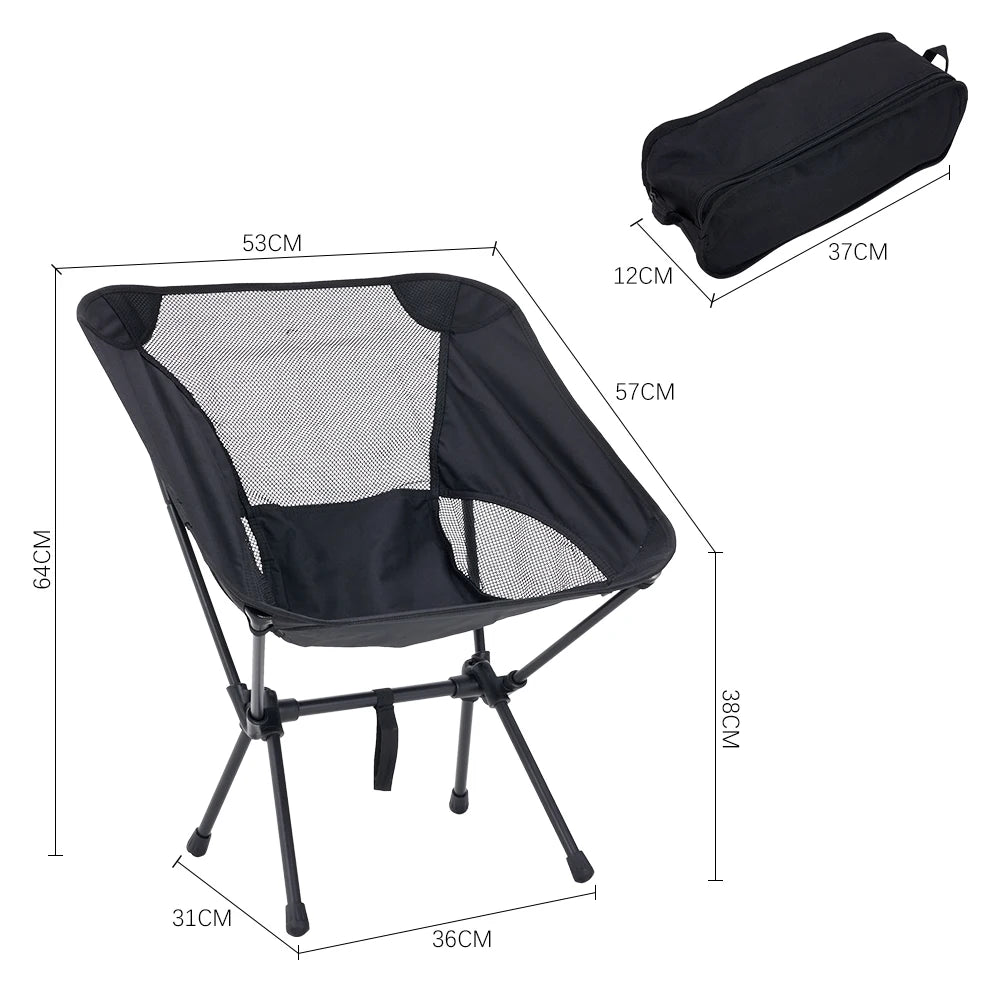 Foldable Outdoor Chair with High Back and Carry Bag