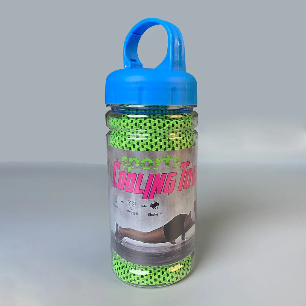 Portable Quick Dry Cooling Towel with Storage Bottle