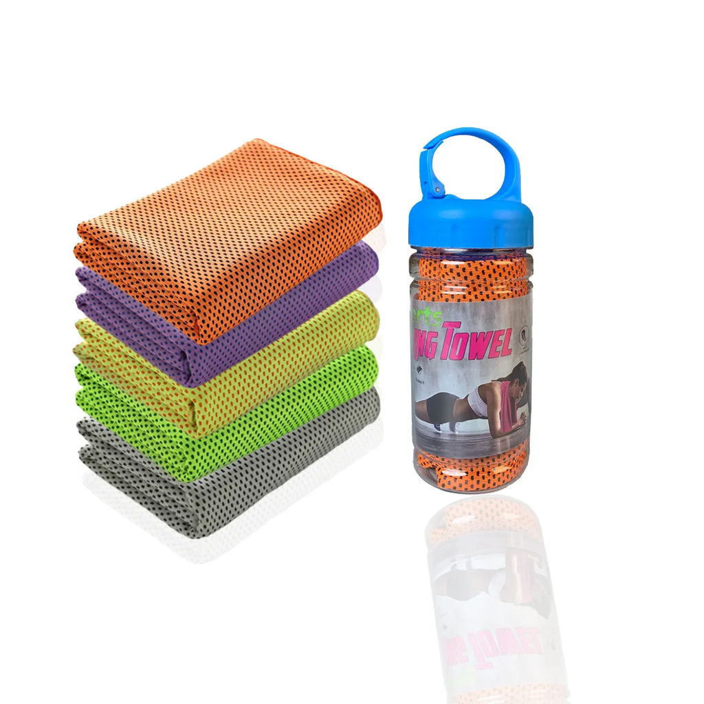 Portable Quick Dry Cooling Towel with Storage Bottle