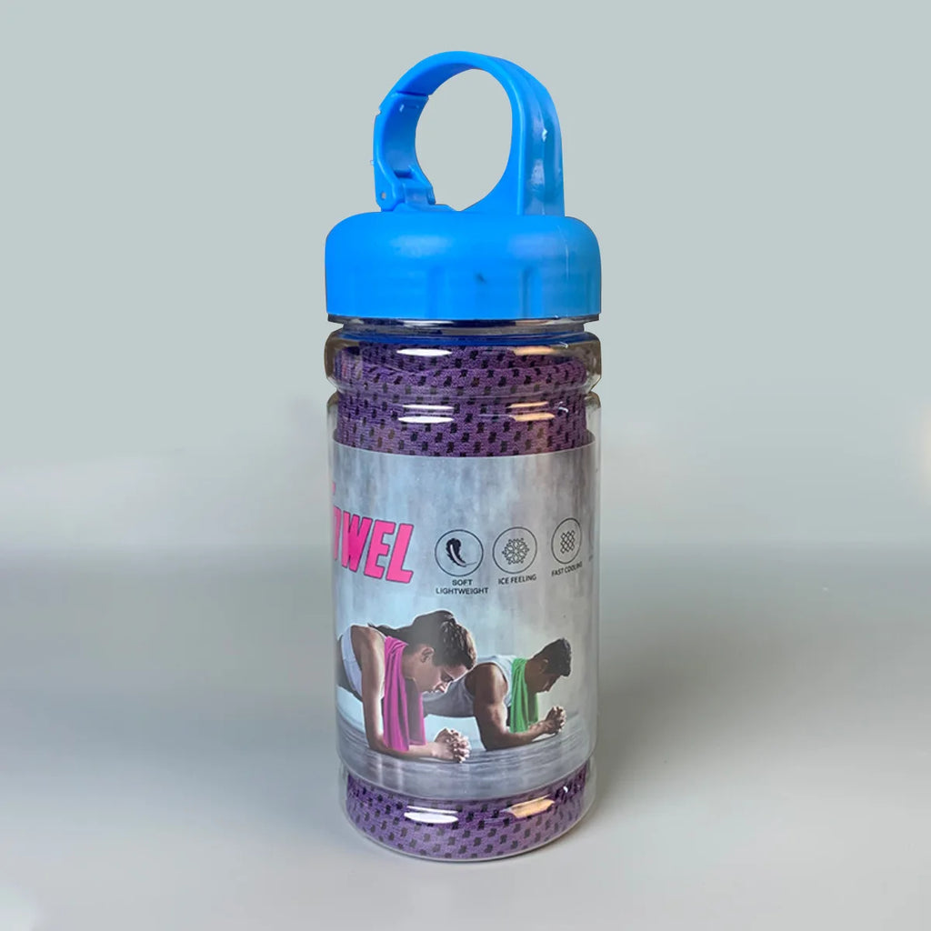 Portable Quick Dry Cooling Towel with Storage Bottle