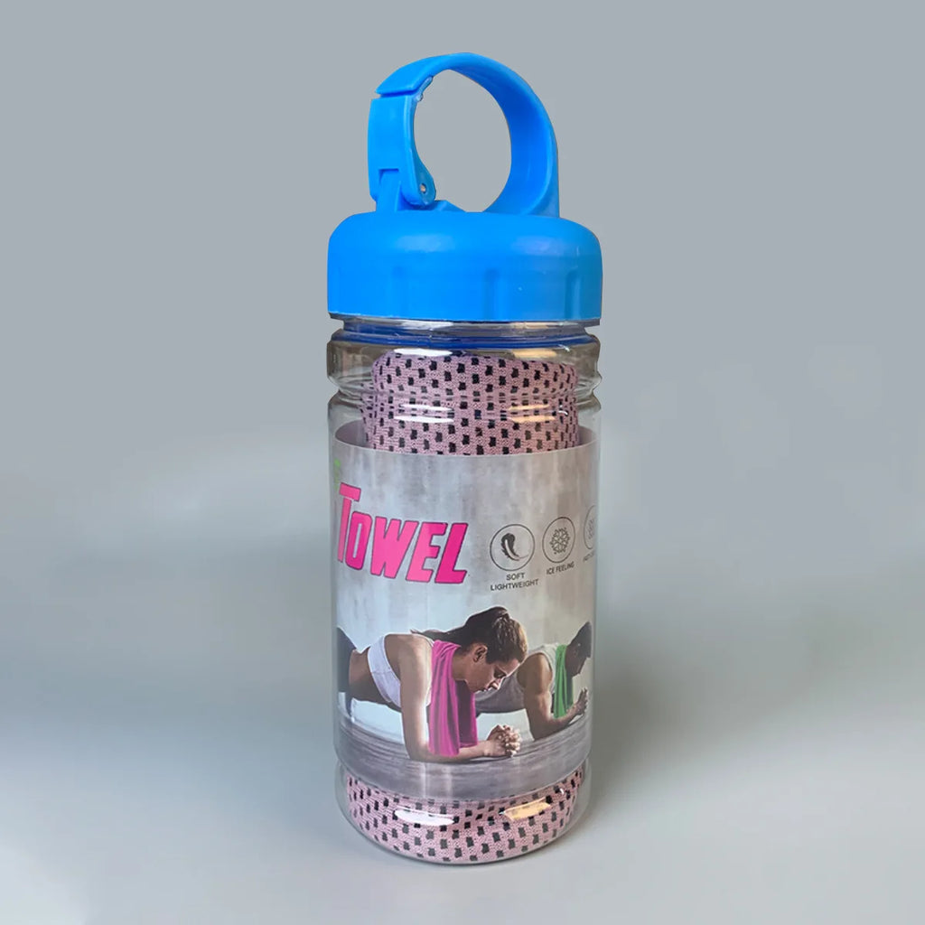 Portable Quick Dry Cooling Towel with Storage Bottle